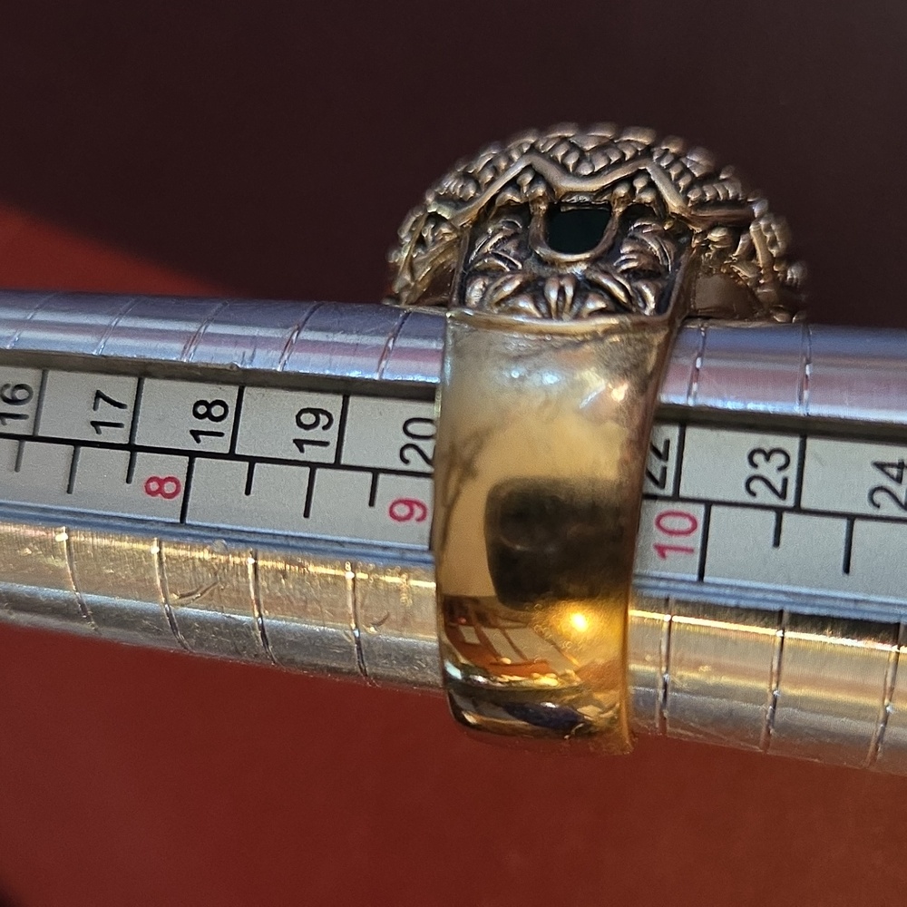 Big Bold BarseTurquoise and Bronze Women's or Mens Ring Size 9.5 - Picture 6 of 10